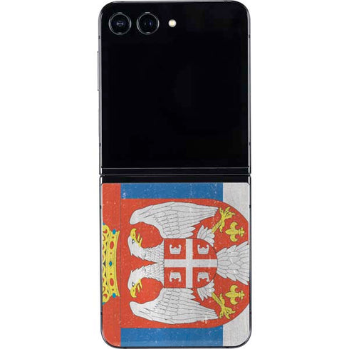 Serbia Flag Distressed Galaxy Z Flip5 5G Skin